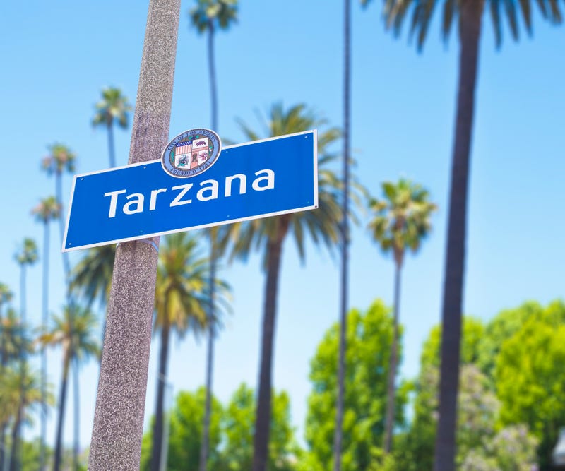 "Tarzana, CA. Tarzana is a district in the San Fernando Valley region of the city of Los Angeles, California, United States. The neighborhood is located on the site of a former ranch owned by author Edgar Rice Burroughs, who named it Tarzana after his jungle hero character Tarzan."