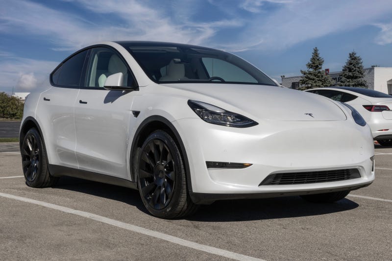 Used Tesla Model Y display at a dealership