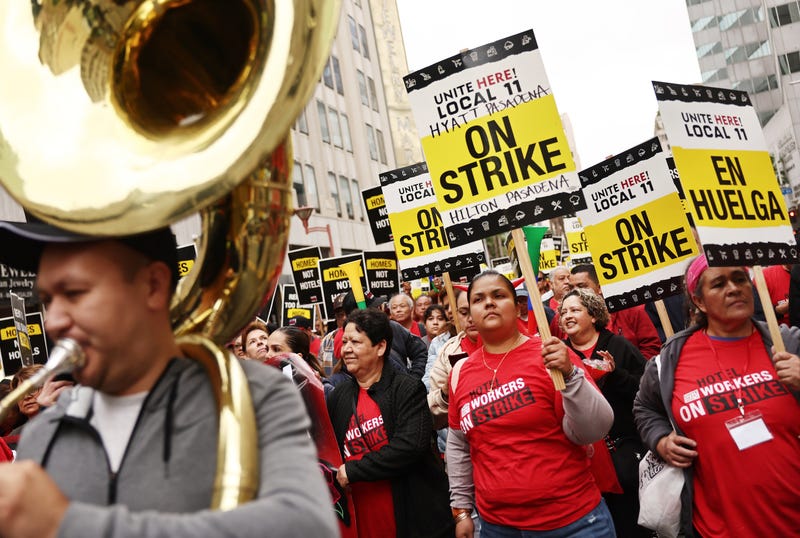 workers marching