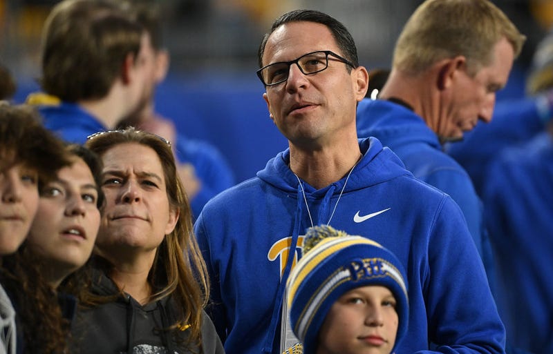 Pennsylvania Governor Josh Shapiro looks on from the sidelines in the second half during the game between the Pittsburgh Panthers and the Florida State Seminoles