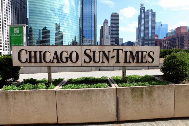 Chicago Sun-Times signage, in Chicago, Illinois on JULY 19, 2013