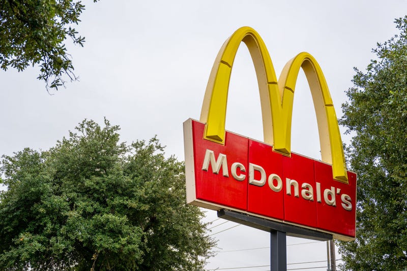 A McDonald's store sign is seen on October 30, 2023 in Austin, Texas.