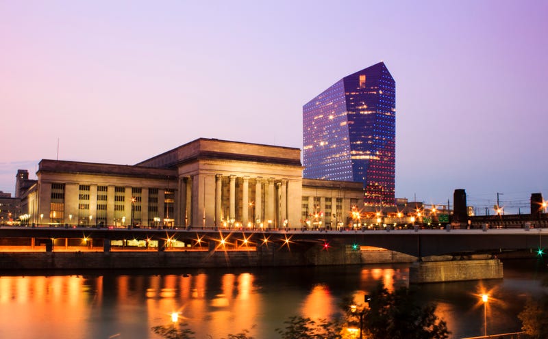 30th Street Station in Philadelphia, where Amtrak serves travelers with nine routes.
