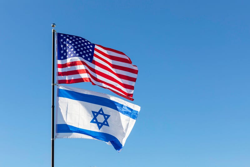 United States and Israeli flags
