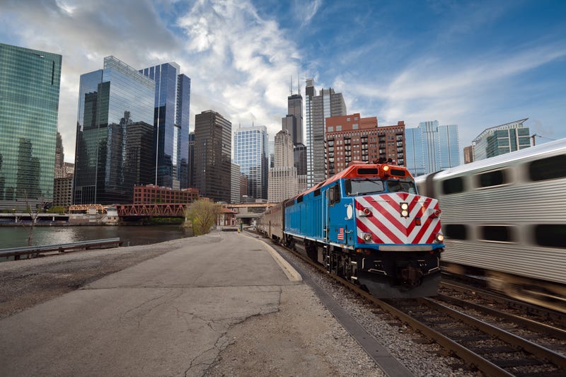 Metra train in Chicago