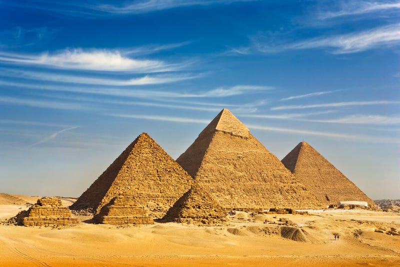 The Pyramids of Giza. 