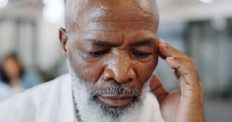 Elderly man experiencing stress