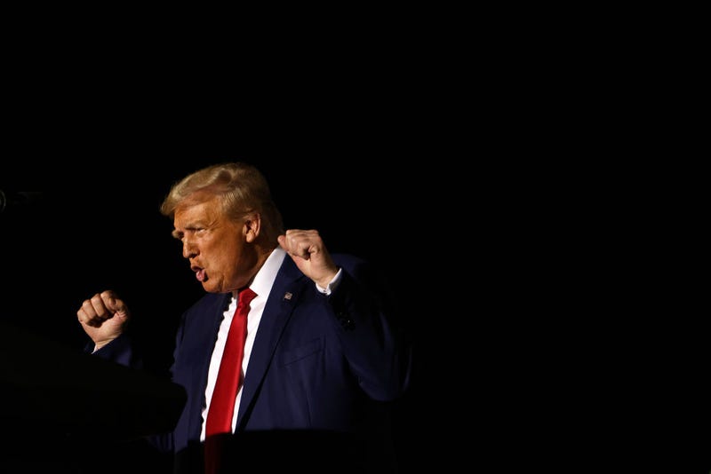 Former U.S. President Donald Trump speaks during a campaign rally at The Ted Hendricks Stadium at Henry Milander Park on November 8, 2023 in Hialeah, Florida. 