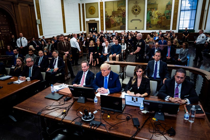 Donald Trump sits in the courtroom during his civil fraud trial at New York State Supreme Court on Nov. 6, 2023