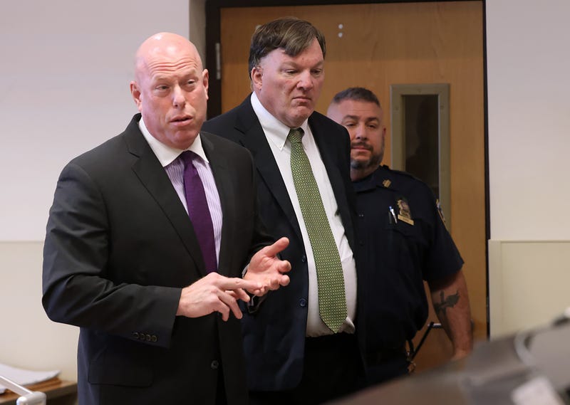 Rex Heuermann appears with attorney Michael J. Brown for a hearing at the Arthur M. Cromarty Courthouse on Nov. 15, 2023 in Riverhead