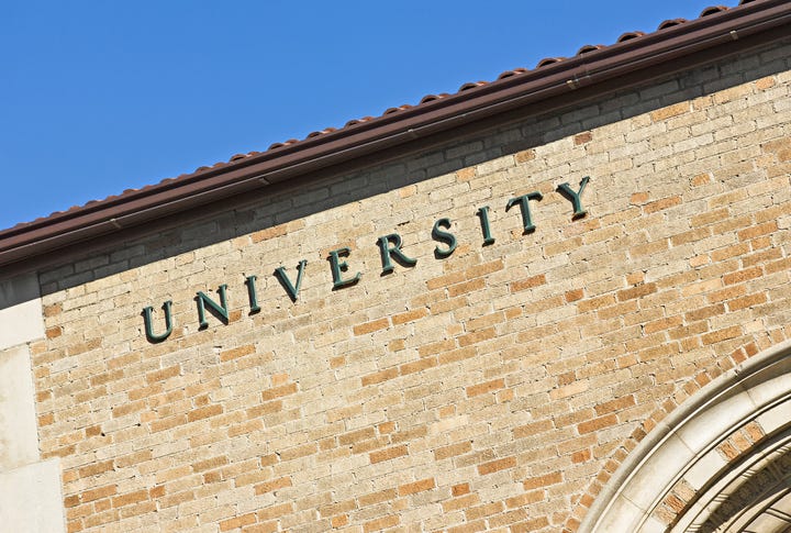 University sign. 