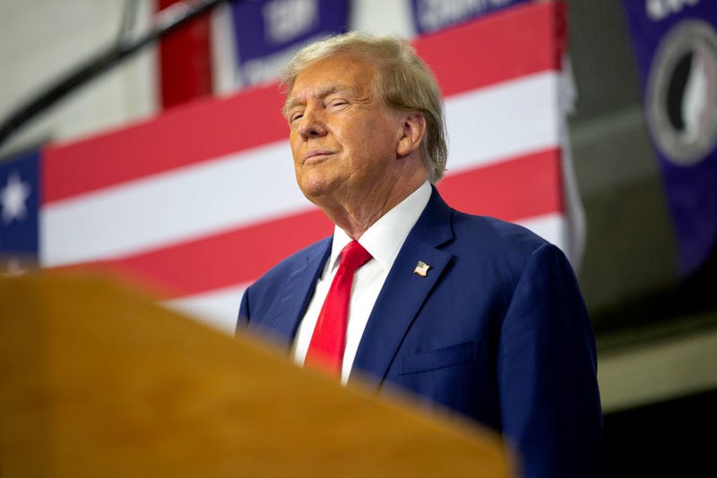 Former President Donald Trump speaks to a crowd of supporters at the Fort Dodge Senior High School on November 18, 2023 in Fort Dodge, Iowa.