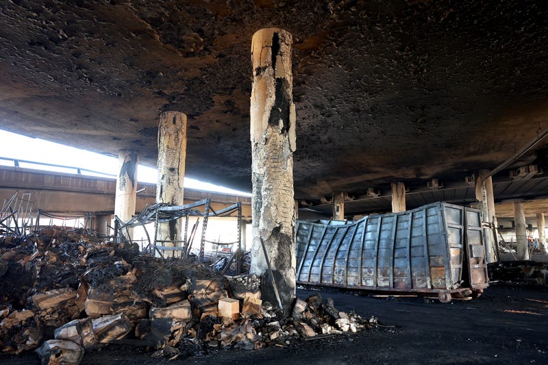 damage under freeway bridge
