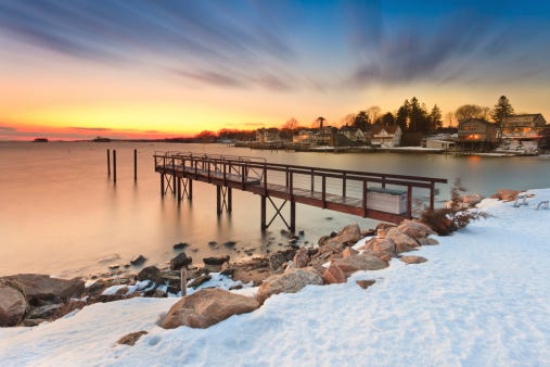 winter in Stony Creek, Branford Connecticut