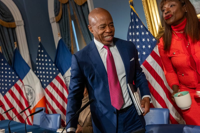 New York City Mayor Eric Adams attends a news conference on November 14, 2023 in New York City.
