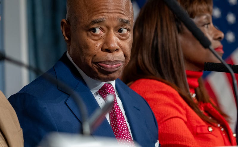 New York City Mayor Eric Adams attends a news conference on November 14, 2023 in New York City.
