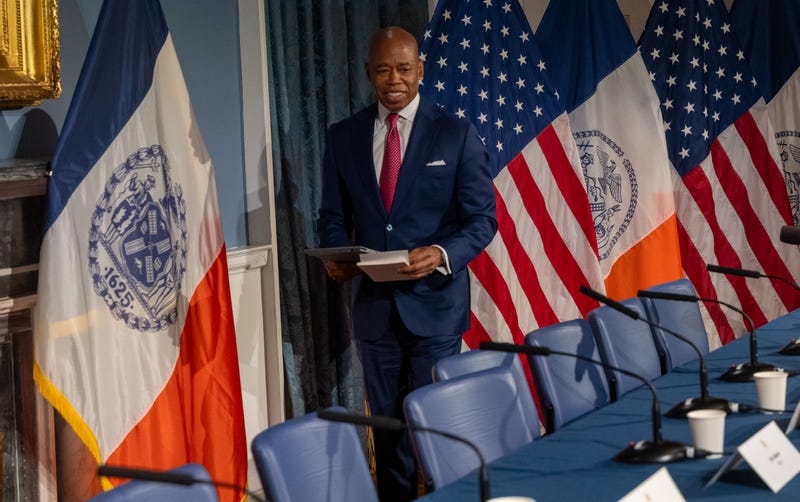 New York City Mayor Eric Adams attends a news conference on November 14, 2023 in New York City.