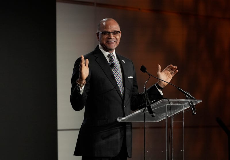 David C. Banks speaks onstage during the buildOn's 2023 Gala: Illuminate the Future at The Glasshouse on November 14, 2023 in New York City.