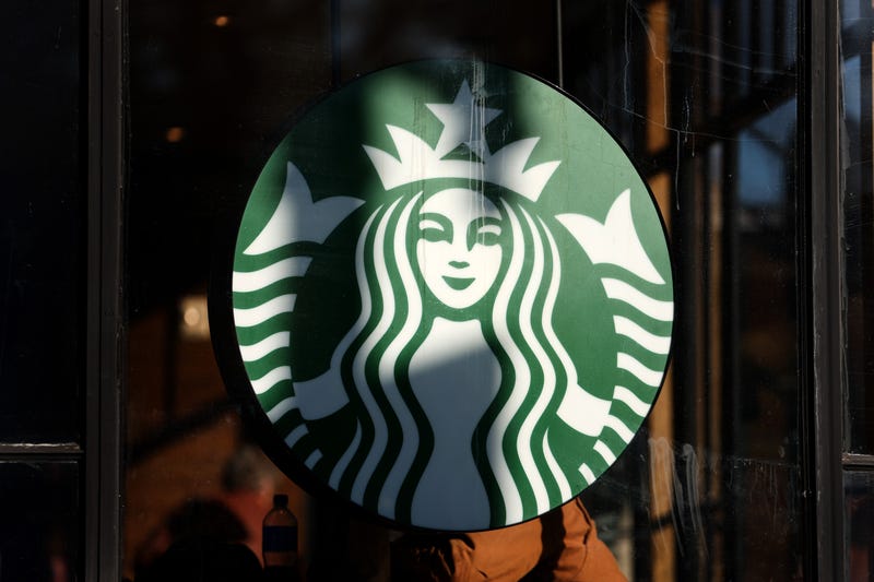 A Starbucks logo sign