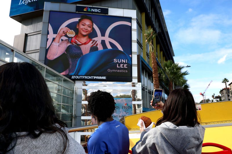 Olympian Suni Lee of Saint Paul, Minnesota during the Team USA Road to Paris Bus Tour. She'll attempt to defend her Olympic Gold and Bronze Medals in Paris after the U.S. Trials in Minneapolis this June.