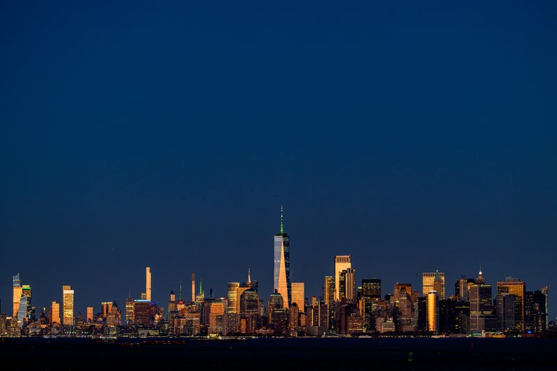 A view of the New York City skyline as seen from the Staten Island Ferry on Nov. 18, 2023