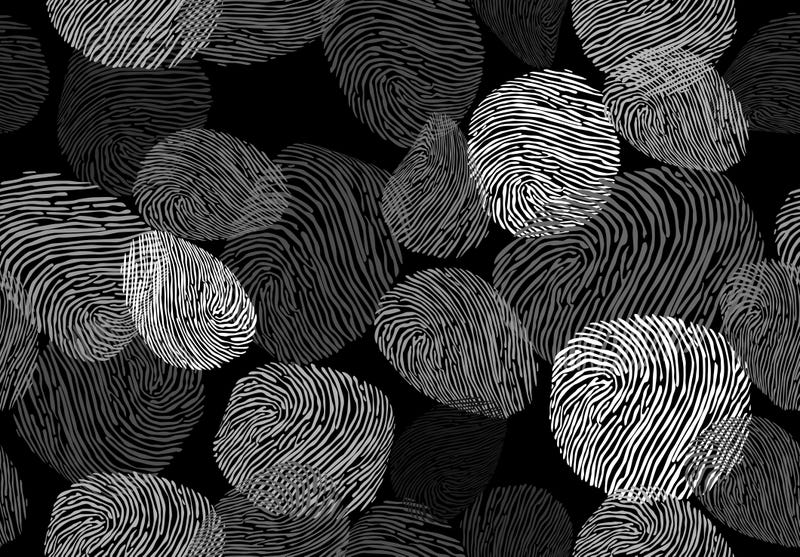 Shades of gray finger skin marks on a black background.
