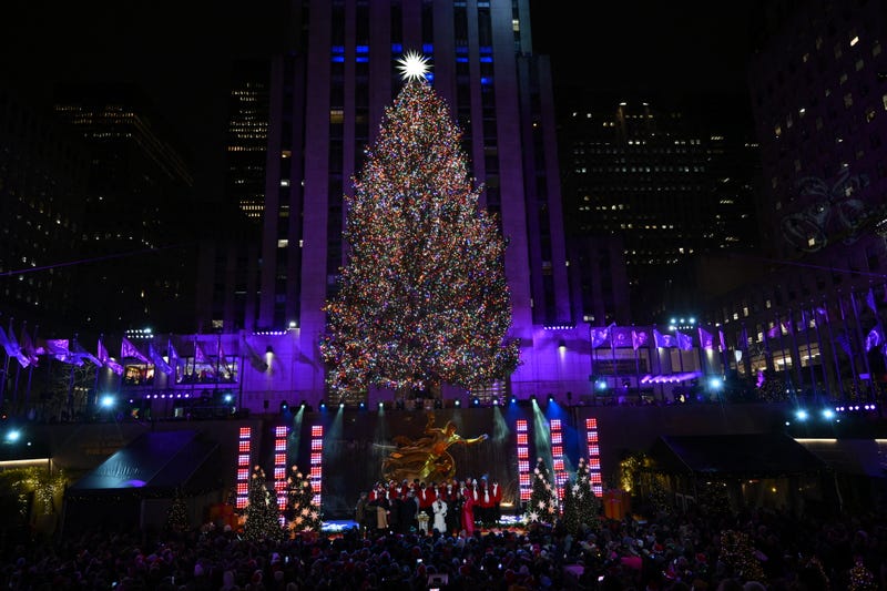 Last year's Rockefeller Center Christmas Tree is seen during the annual lighting ceremony on Nov. 29, 2023