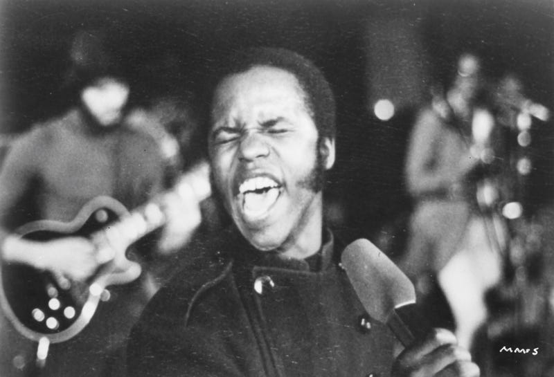 Actor Edward Stoney Robinson on set of the movie "Stony Island" in 1978.