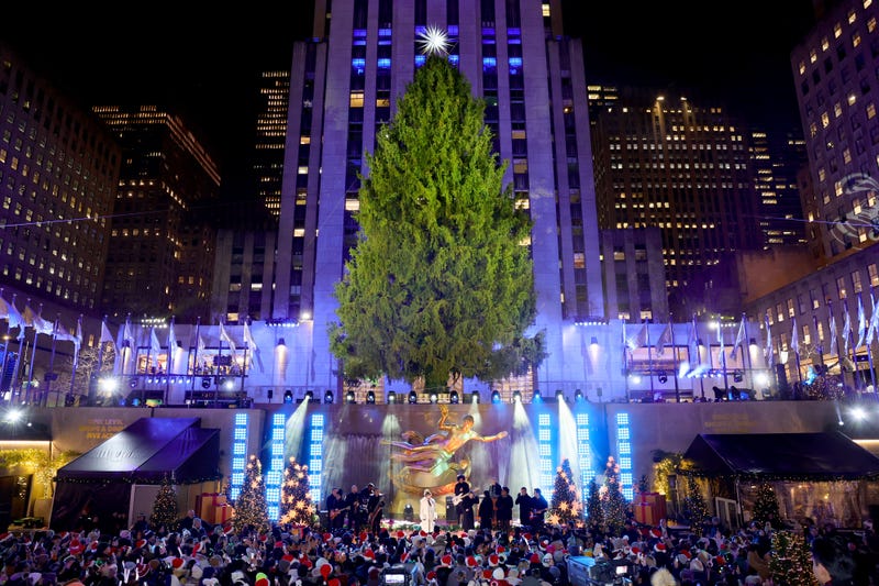 The Swarvoski star atop the 80-foot Rockefeller Christmas Tree at the lighting ceremony.