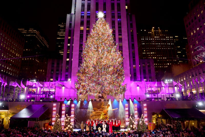 The 2023 Rockefeller Christmas Tree lit up Wednesday night.