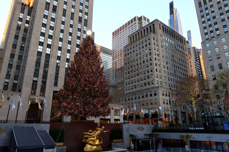 The Rockefeller Center Christmas tree stands in Midtown ahead of Christmas