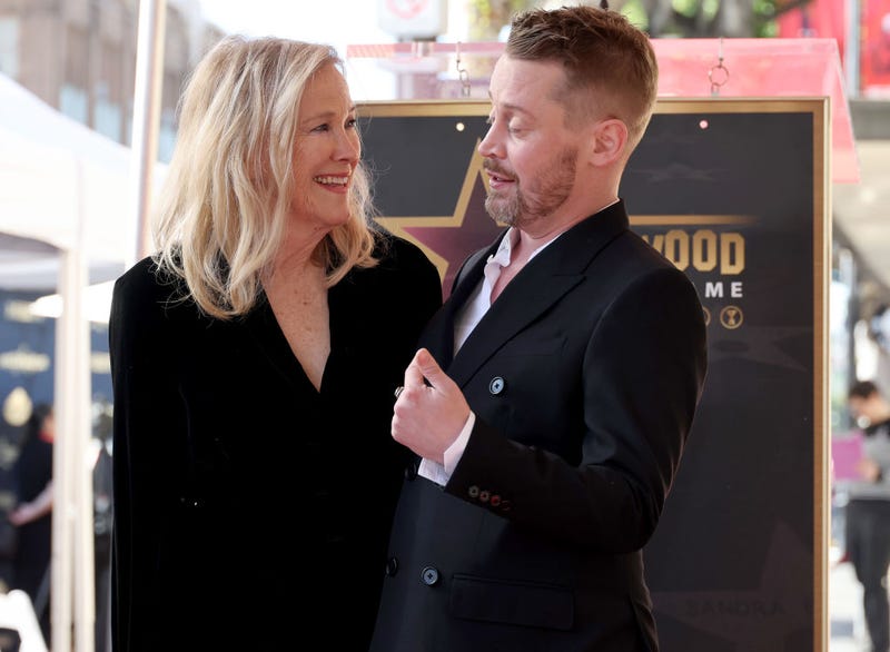 Catherine O'Hara and Macaulay Culkin attend the ceremony honoring Macaulay Culkin with a Star on the Hollywood Walk of Fame on December 01, 2023 in Hollywood, California. (Photo by Amy Sussman/Getty Images)
