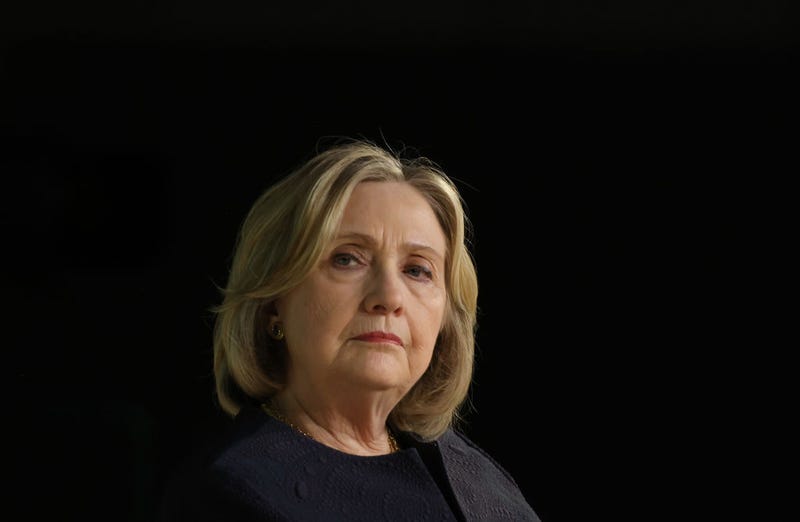 Former United States Secretary of State Hillary Clinton leads a panel entitled: "Women Building a Climate Resilient World" in the main plenary hall on day five of the UNFCCC COP28 Climate Conference at Expo City Dubai on December 04, 2023 in Dubai, United Arab Emirates. 