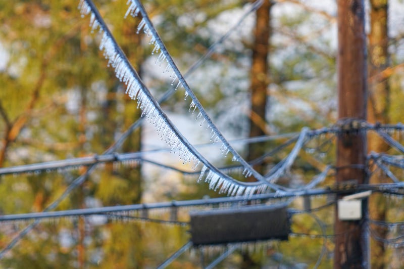 icicles hanging from power lines