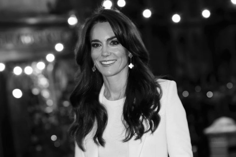  This image has been converted to black and white.) Catherine, Princess of Wales attends The "Together At Christmas" Carol Service at Westminster Abbey on December 08, 2023 in London, England. Spearheaded by The Princess of Wales, and supported by The Royal Foundation, the service is a moment to bring people together at Christmas time and recognise those who have gone above and beyond to help others throughout the year. (Photo by Chris Jackson/Getty Images)