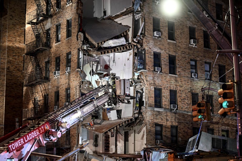 Firefighters respond after a partial building collapse in the Bronx on Dec. 11, 2023
