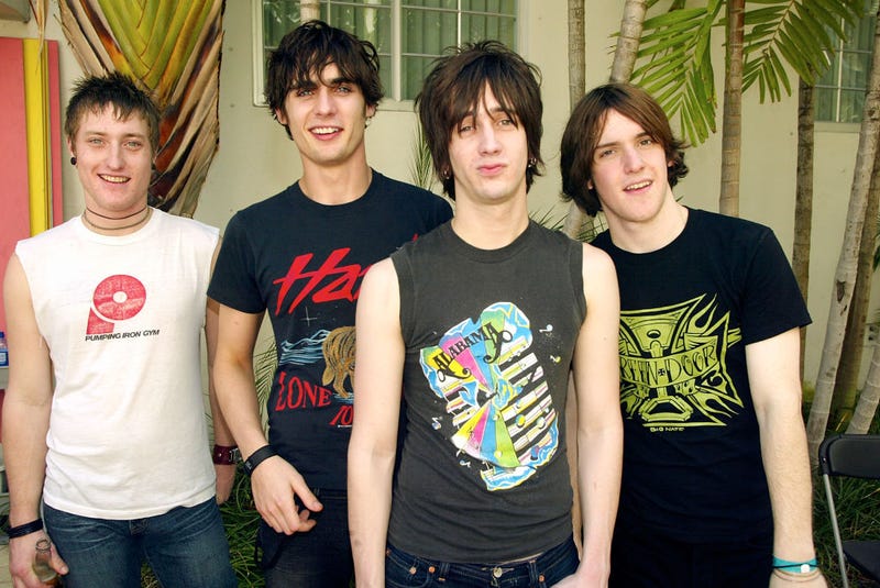 All-American Rejects stand backstage during a taping for "MTV Spring Break 2003" at the Surfcomber Hotel March 12, 2003 in Miami Beach, Florida