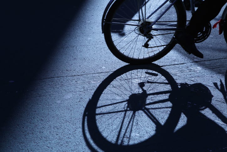 bicyclist at night