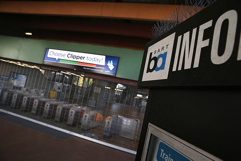 Pay gates at the Fruitvale Bay Area Rapid Transit (BART) station are seen behind a locked gate on the first day of the BART strike on October 18, 2013 in Oakland, California.