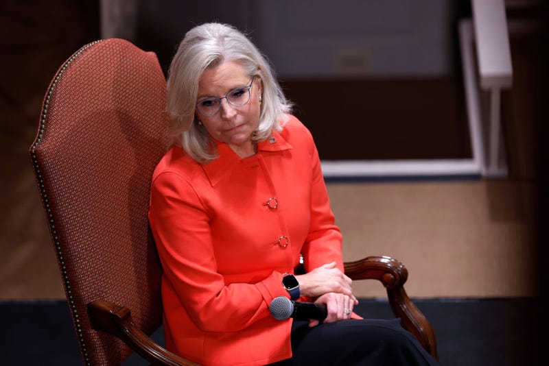 Former U.S. Rep. Liz Cheney (R-WY) speaks during a conversation with Mark Leibovich, a staff writer with the Atlantic, about her new book "Oath and Honor: A Memoir and a Warning" during an event at the Sixth & I Historic Synagogue on December 13, 2023 in Washington, DC. During the discussion the former three-term Wyoming congresswoman spoke on her time since leaving Congress and former President Donald Trump.