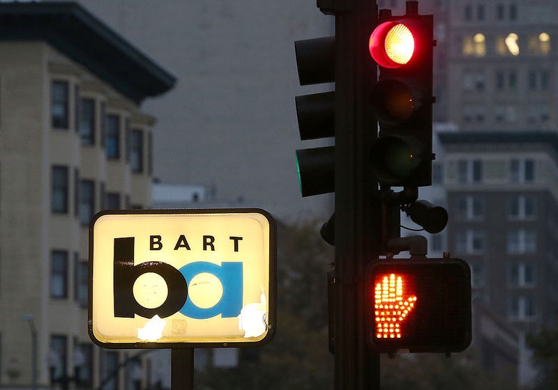A Bay Area Rapid Transit (BART) sign stands at a closed station on October 21, 2013 in Oakland, California.