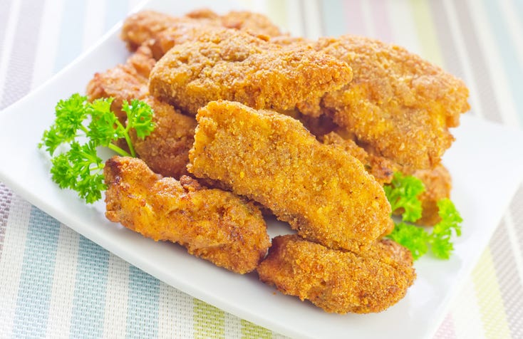 Chicken nuggets. 