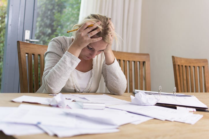 stressed over finances