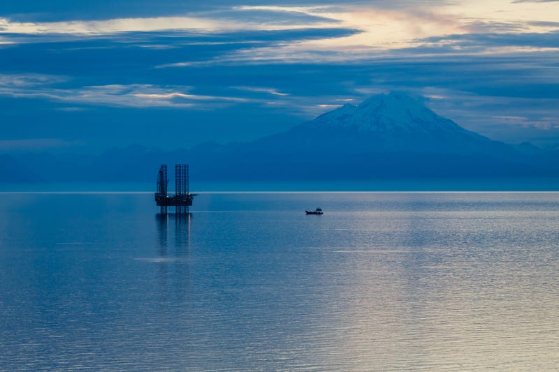Oil and gas platform in Alaska's Cook Inlet. 