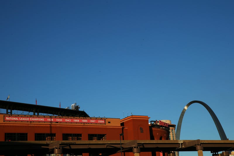 The exterior of Busch Stadium and the Gateway Arch are seen before Game Four of the 2013 World Series between the St. Louis Cardinals and the Boston Red Sox on October 27, 2013 in St Louis, Missouri.