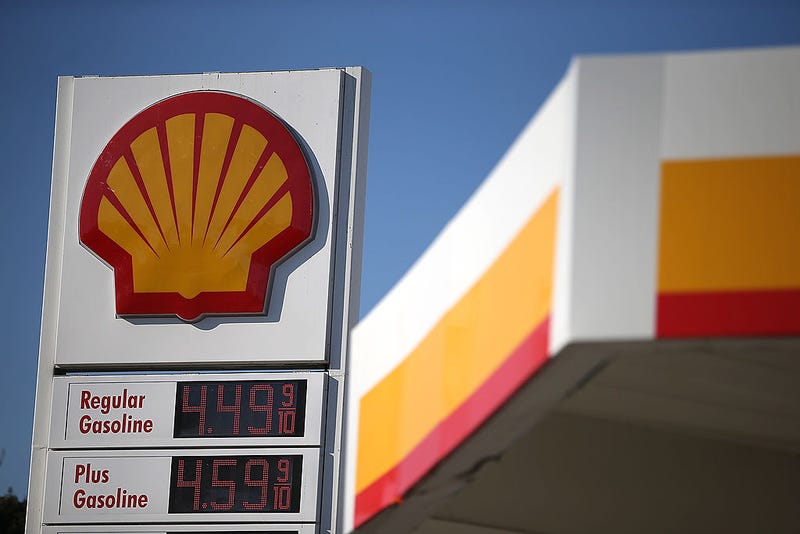 A sign is posted at a Shell gas station on October 31, 2013 in San Francisco, California.