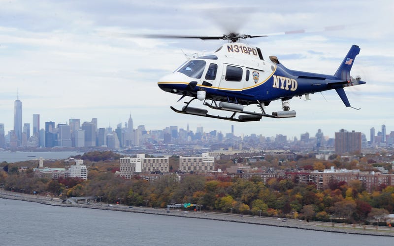 An NYPD helicopter, not the specific helicopter involved in the training exercise.