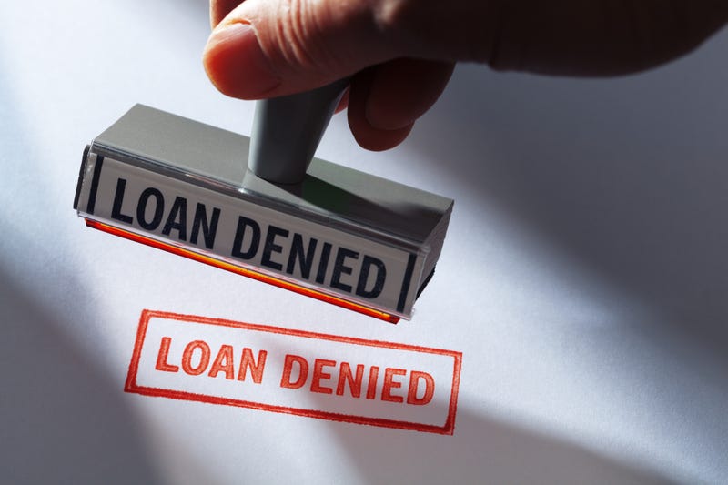 Loan rejected stamp stock photo. 