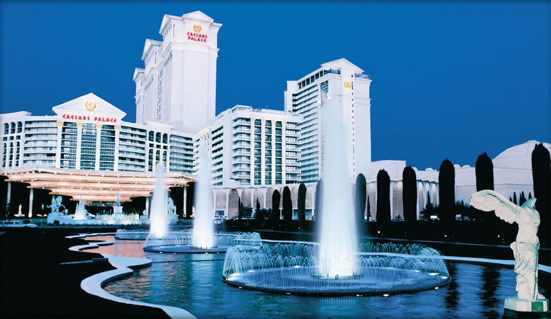The exterior of Caesars Palace on the Las Vegas Strip.