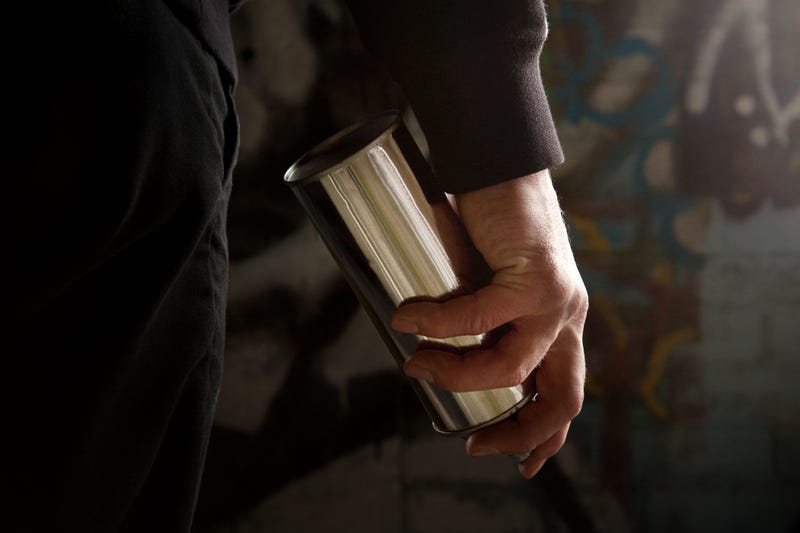 Young man hand detail ready to do a Graffiti